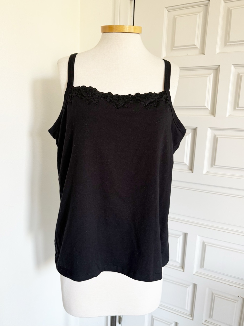 Coldwater Creek Black Lace-Trim Camisole Tank Size 1X
